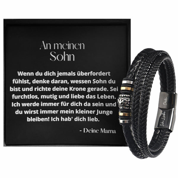 An Meinen Sohn Geschenk von Mama - Vegan Leder Armband