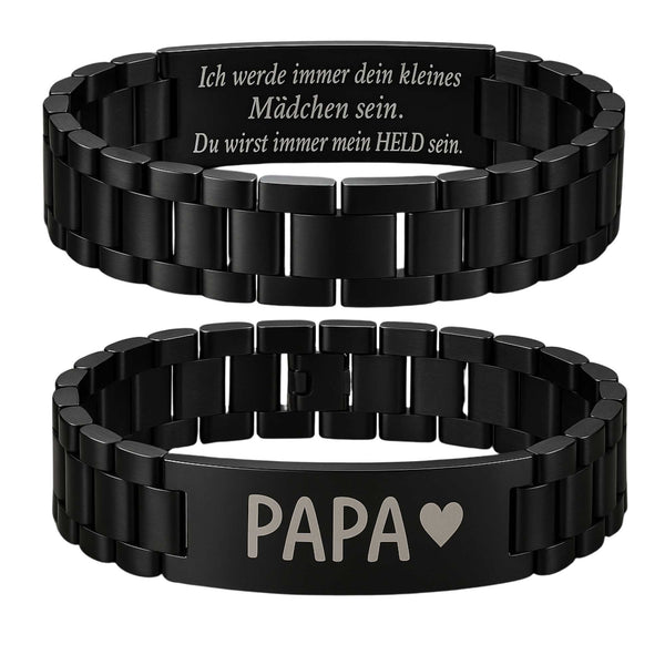 Papa Armband mit Gravur – Geschenk von Tochter „Ich werde immer dein kleines Mädchen sein“