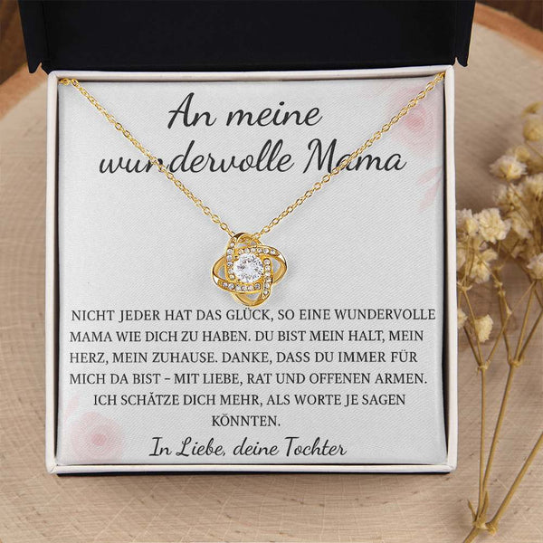 Muttertagsgeschenk - Kette mit liebevoller Botschaft von Tochter (18k Gelbgold über Edelstahl)